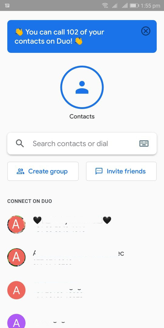 google duo contacts